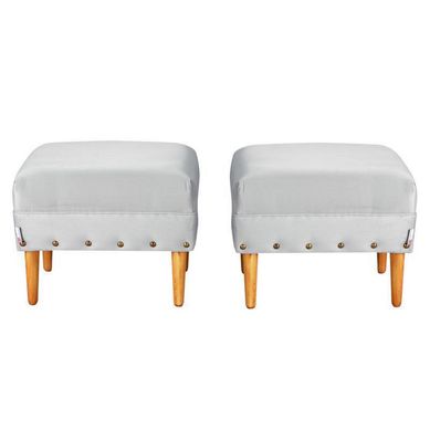 Set 2 Poufs Provenza Tacha felpa 04 Gris