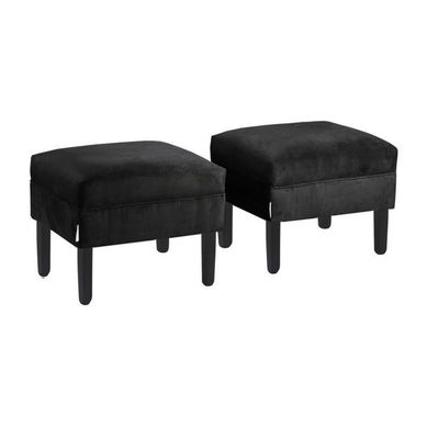 Set 2 Poufs Sky felpa 00 Negro