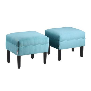 Set 2 Poufs Sky felpa 00 Turquesa
