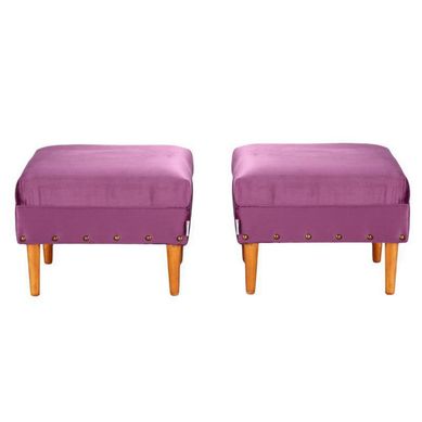 Set 2 Poufs Provenza Tacha felpa 04 Morado