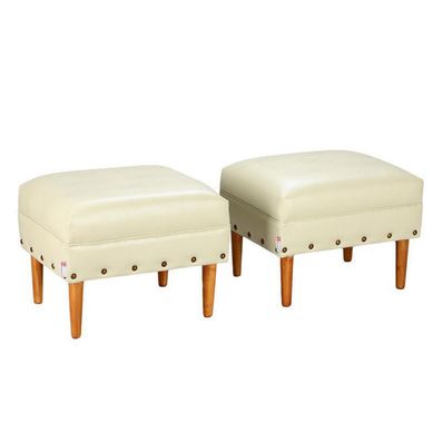 Set 2 Poufs Provenza Tacha PU 04 Beige