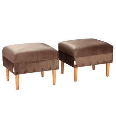 Set 2 Poufs Provenza Tacha felpa 04 Chocolate