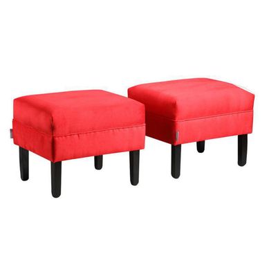 Set 2 Poufs Sky felpa 00 Rojo