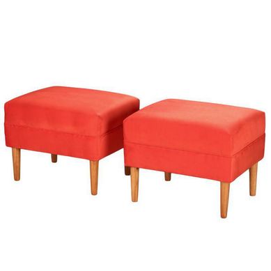 Set 2 Poufs Provenza felpa 04 Rojo