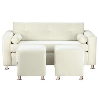 Sofa Vivo 3C  2 Poufs felpa 12 Crudo