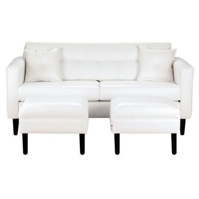 Sofa New Retro 3C  2 Poufs PU 00 Banco
