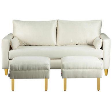 Sofa Sky 3C  2 poufs Felpa 01 Crudo