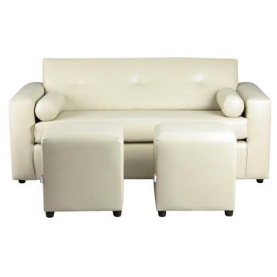 Sofa Vivo 3C  2 Poufs  PU 30 Beige