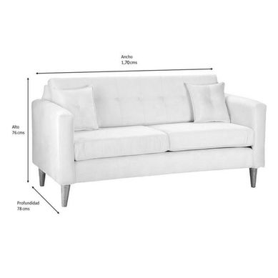 Sofa New Retro 3C  2 Poufs Felpa 04 Crudo