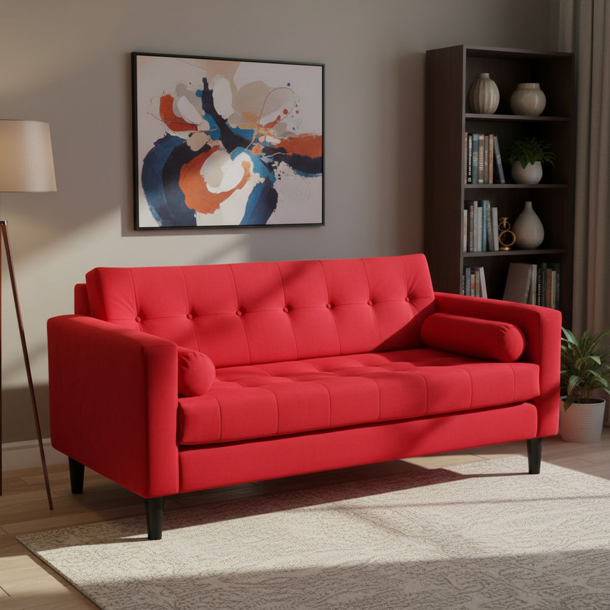 BODEVIR - Sofa Retro 3 Cuerpos Felpa 00