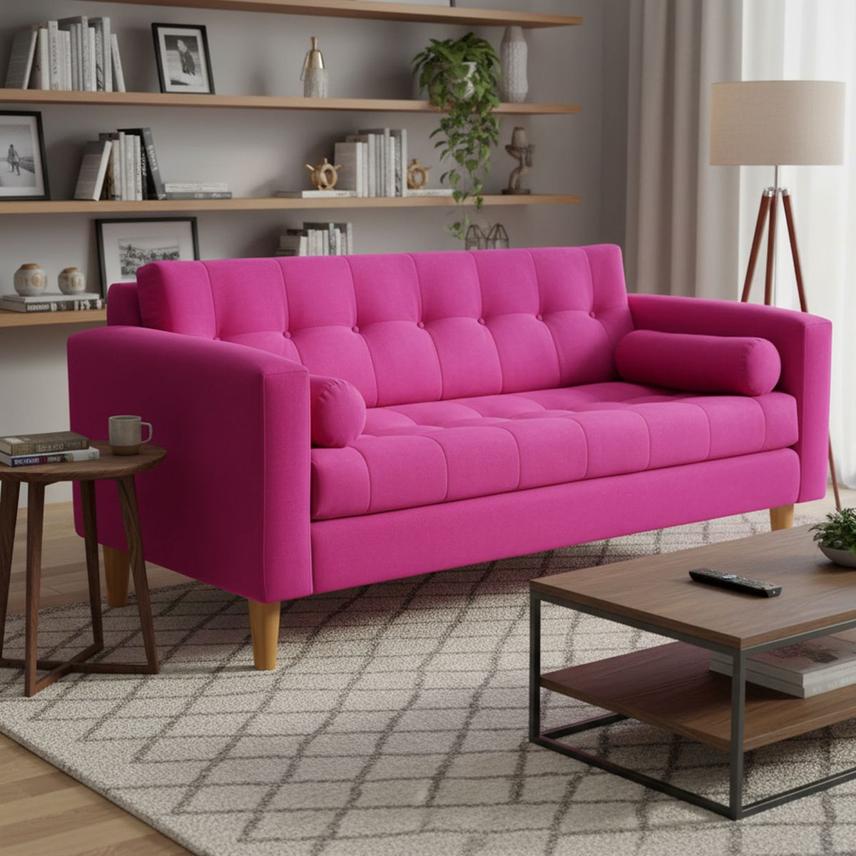 BODEVIR - Sofa Retro 3 Cuerpos Felpa 04