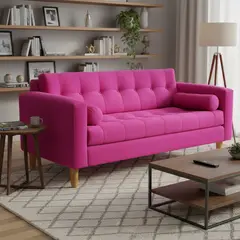 BODEVIR - Sofa Retro 3 Cuerpos Felpa 04