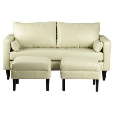 Sofa Sky 3C  2 poufs  PU 00 Beige