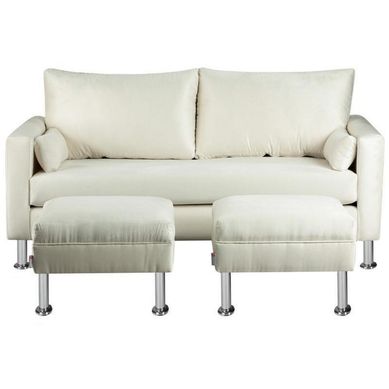Sofa Sky 3C  2 poufs Felpa 12 Crudo