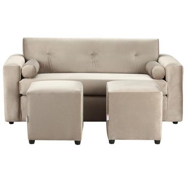 Sofa Vivo 3C  2 Poufs felpa 30 Beige