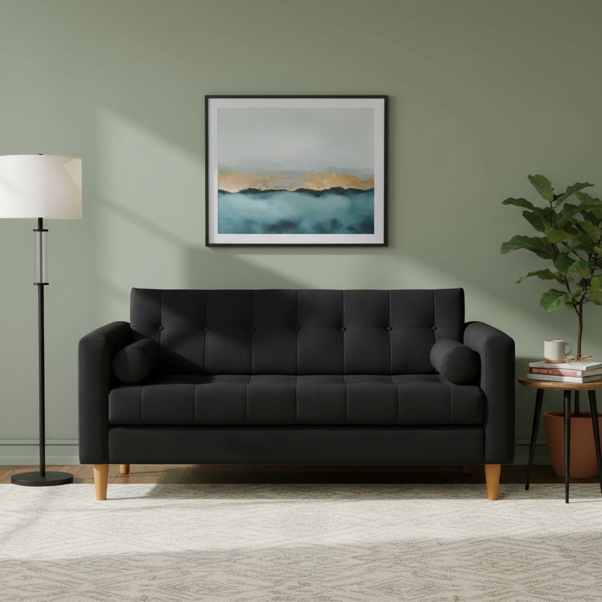 BODEVIR - Sofa Retro 3 Cuerpos Felpa 04
