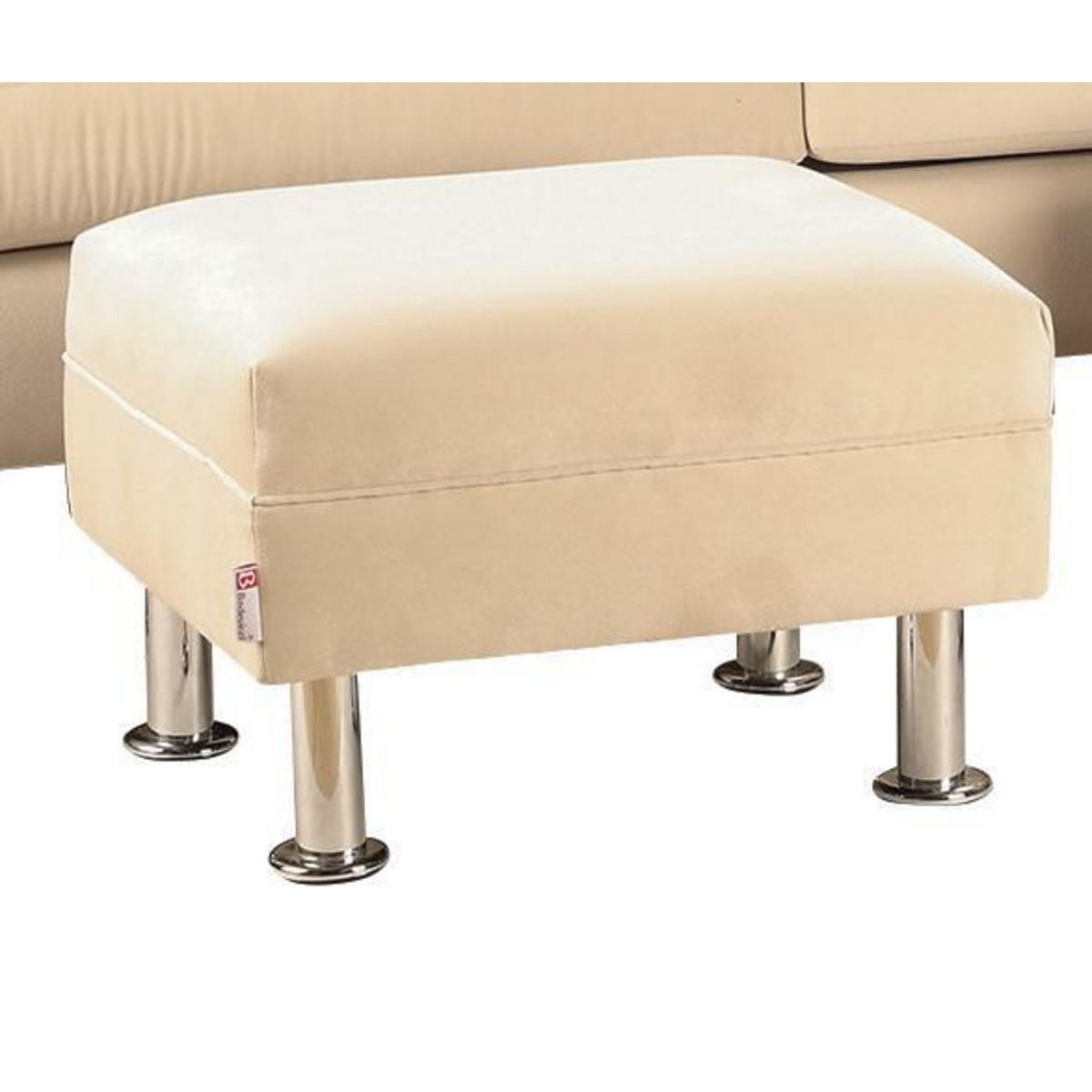 BODEVIR - Sofá 3 cuerpos 2 Pouf New Retro 170x76x79 cm Beige