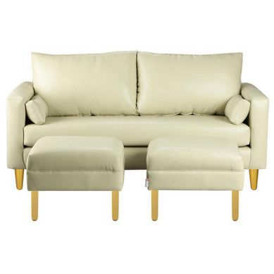 Sofa Sky 3C  2 poufs  PU 01 Beige