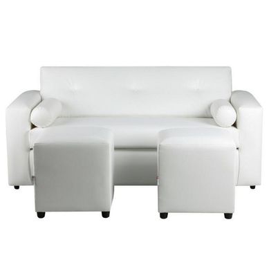 Sofa Vivo 3C  2 Poufs  PU 30 Blanco