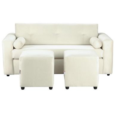 Sofa Vivo 3C  2 Poufs felpa 30 Crudo