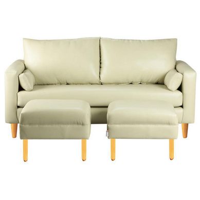 Sofa Sky 3C  2 poufs PU 04 Beige