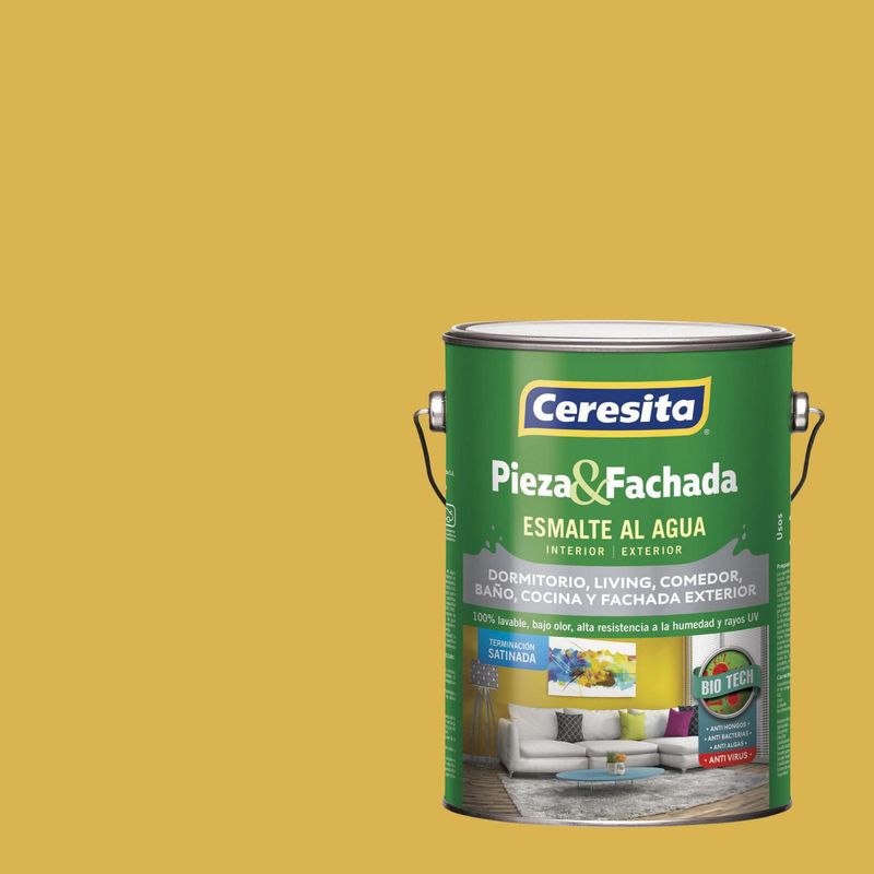 CERESITA - Esmalte al Agua Satinado 1 galón(es) Amarillo Ocre