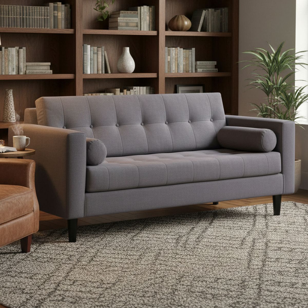 BODEVIR - Sofa Retro 3 Cuerpos Felpa 00