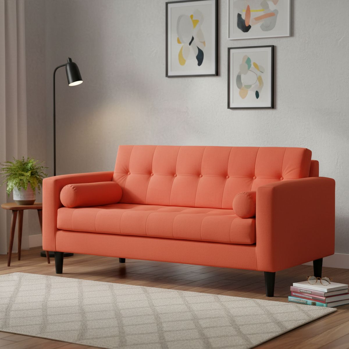 BODEVIR - Sofa Retro 3 Cuerpos Felpa 00