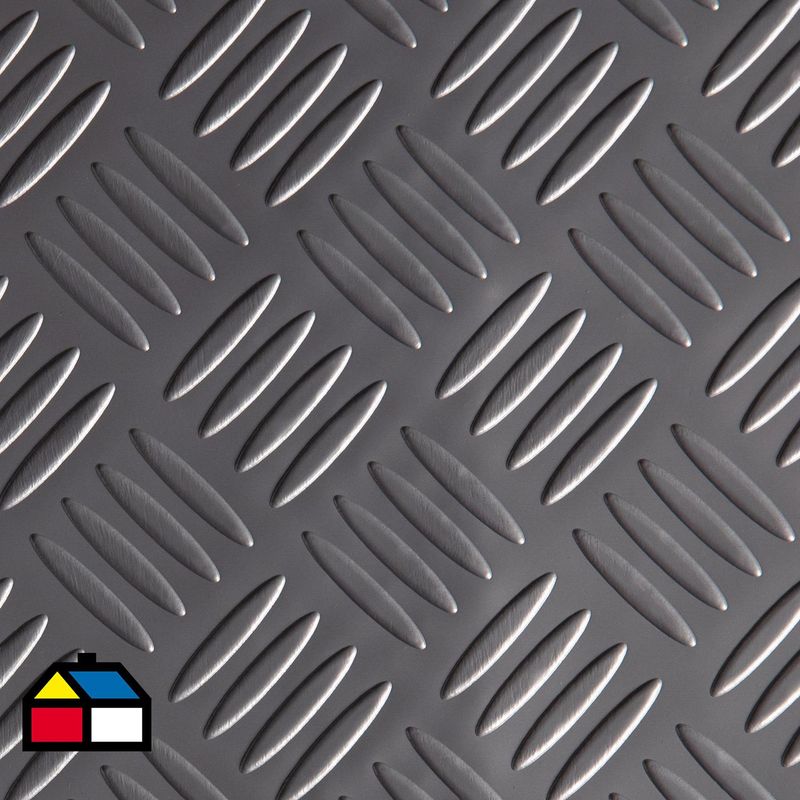 DIB - Rollo PVC 1mm Checker Mat antideslizante 1,2x10 m plata