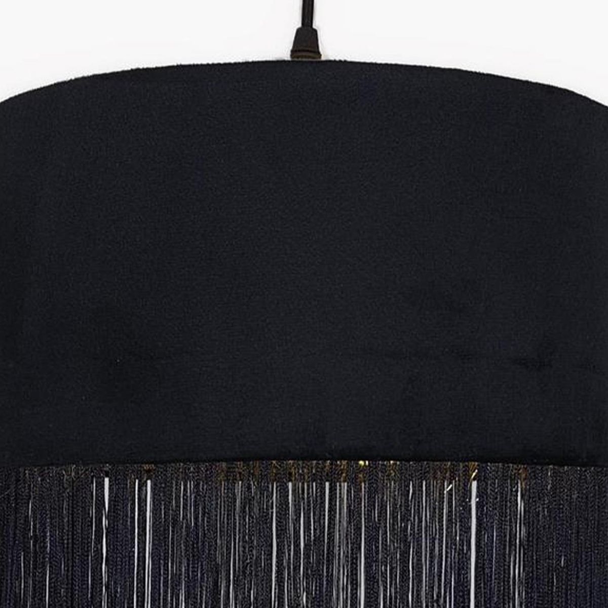 CONCEPT - Lámpara colgar flecos de seda con pantalla tela interior dorado