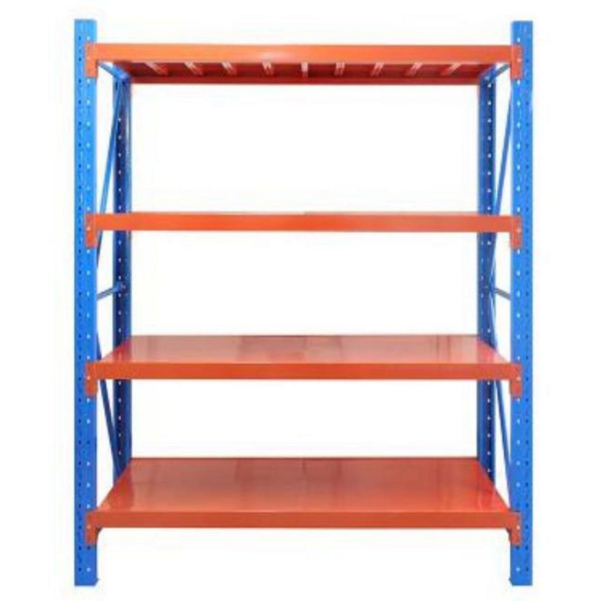 METALBREIN - Rack Estante Acero 4 Nivel(es) 200x200x60 cm Azul/Naranjo