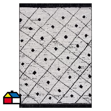 Alfombra Dhurrie Azteca 160x230 cm Azt-02B Bl-Wh