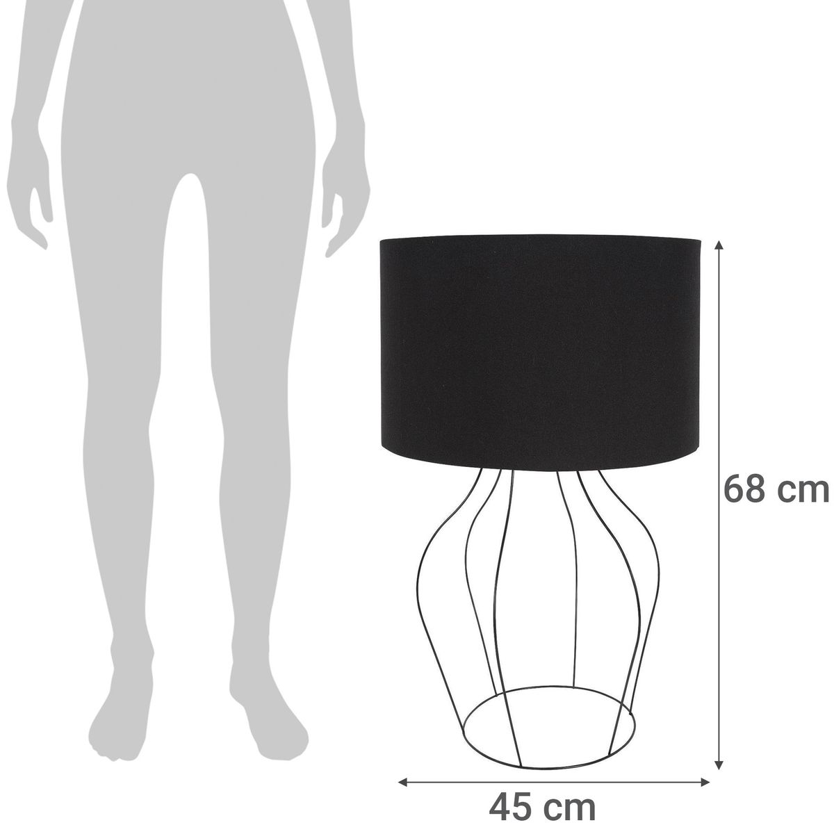 CONCEPT - Lámpara Mesa TLH-H88 Negro 46x68 cm