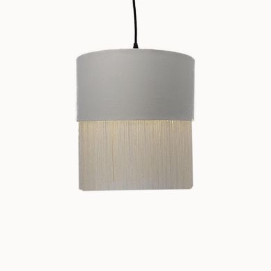 Lmpara colgar flecos de seda pantalla tela interior dorado