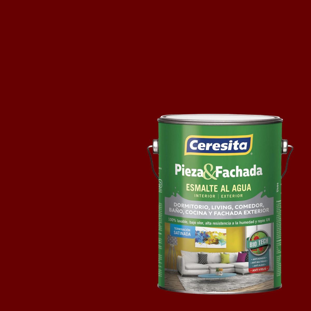 CERESITA - Esmalte al Agua 1 galón(es) Satinado Rojo