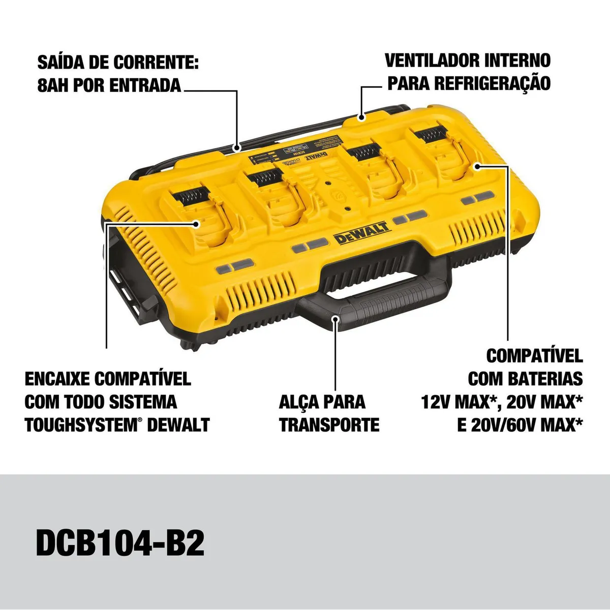DEWALT - Cargador de batería 20v/60v