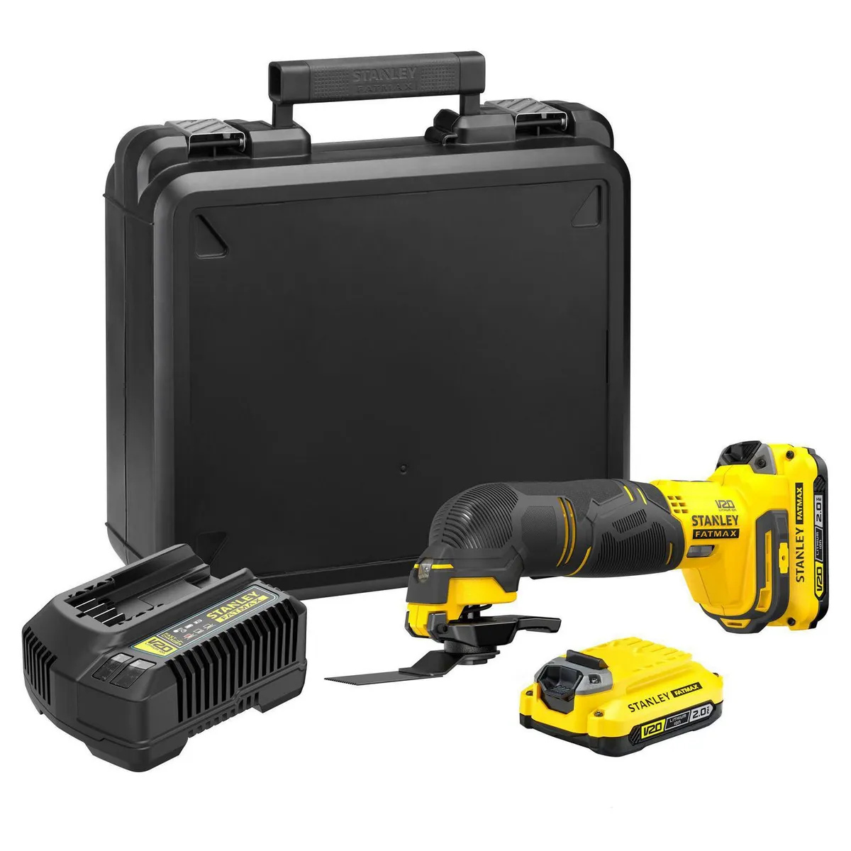 STANLEY - Multiherramienta oscilante 20v brushless + 2 baterías 2ah + cargador
