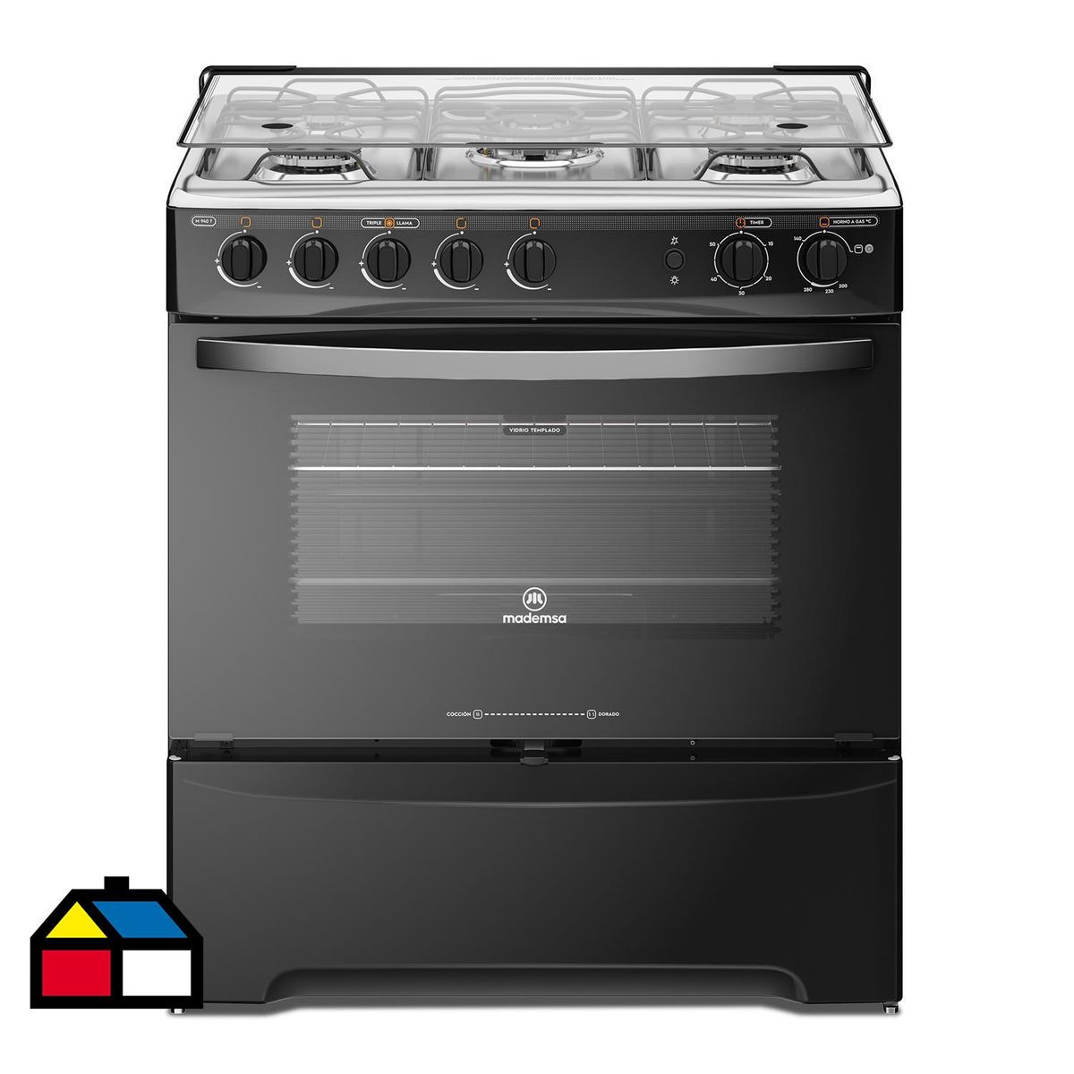 MADEMSA - Cocina a Gas 5 Platos Negro M 940 T