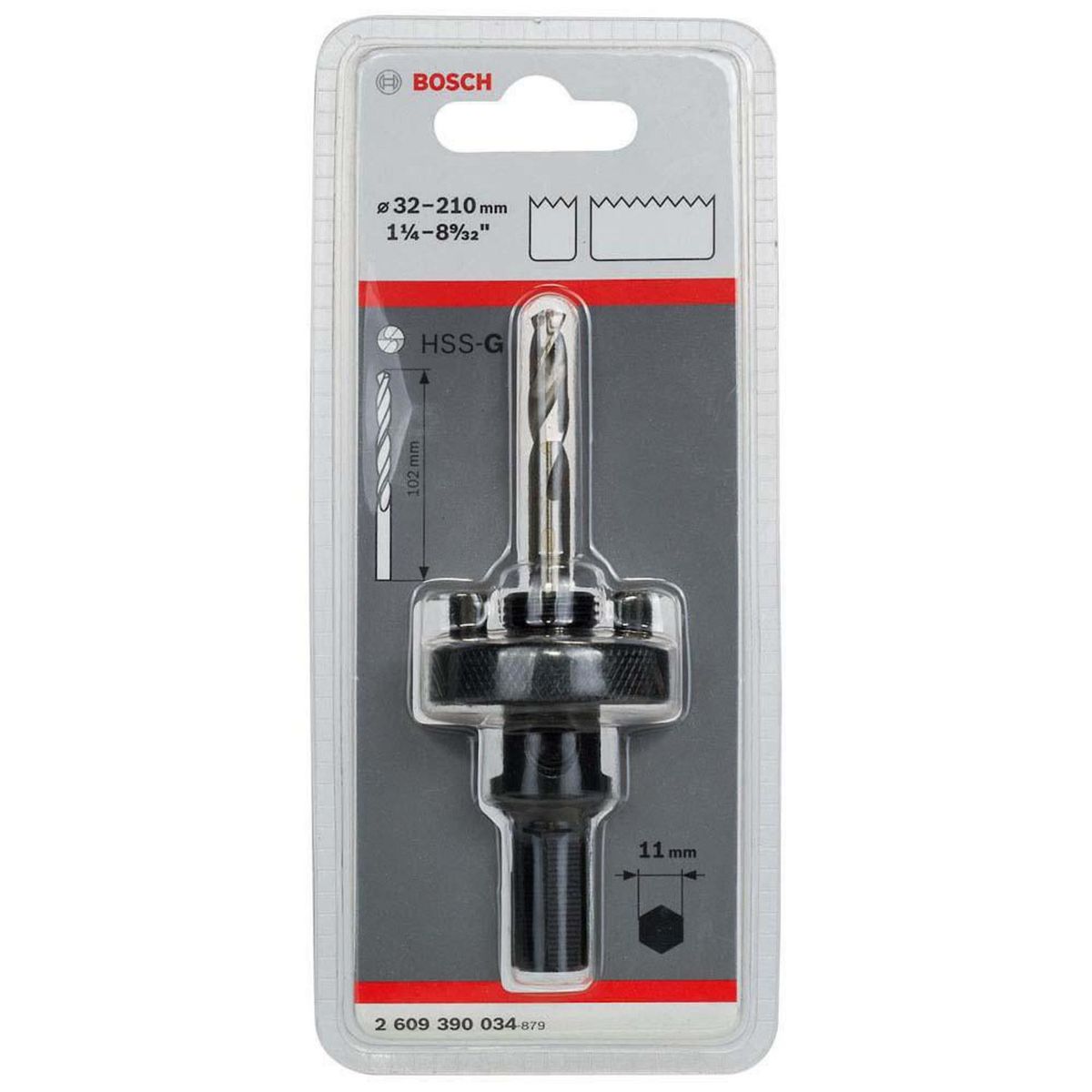 BOSCH - Adaptador para sierra copa hexagonal 32 a 152 mm