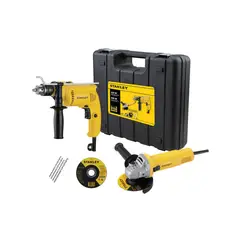 STANLEY - Kit taladro percutor eléctrico 13mm600W + esmeril eléctrico 4 1/2"620W
