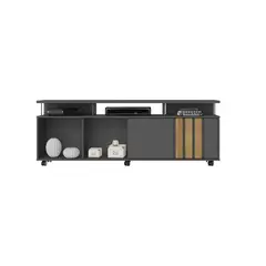 DI PORETTI - Rack TV 70 " Atraente Gris 182x66x39 cm