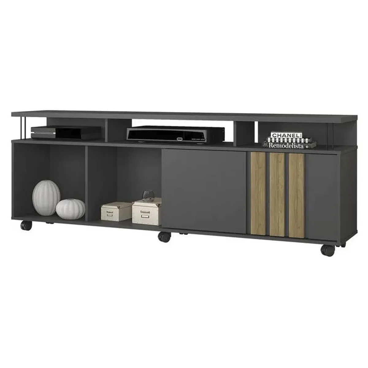 DI PORETTI - Rack TV 70 " Atraente Gris 182x66x39 cm