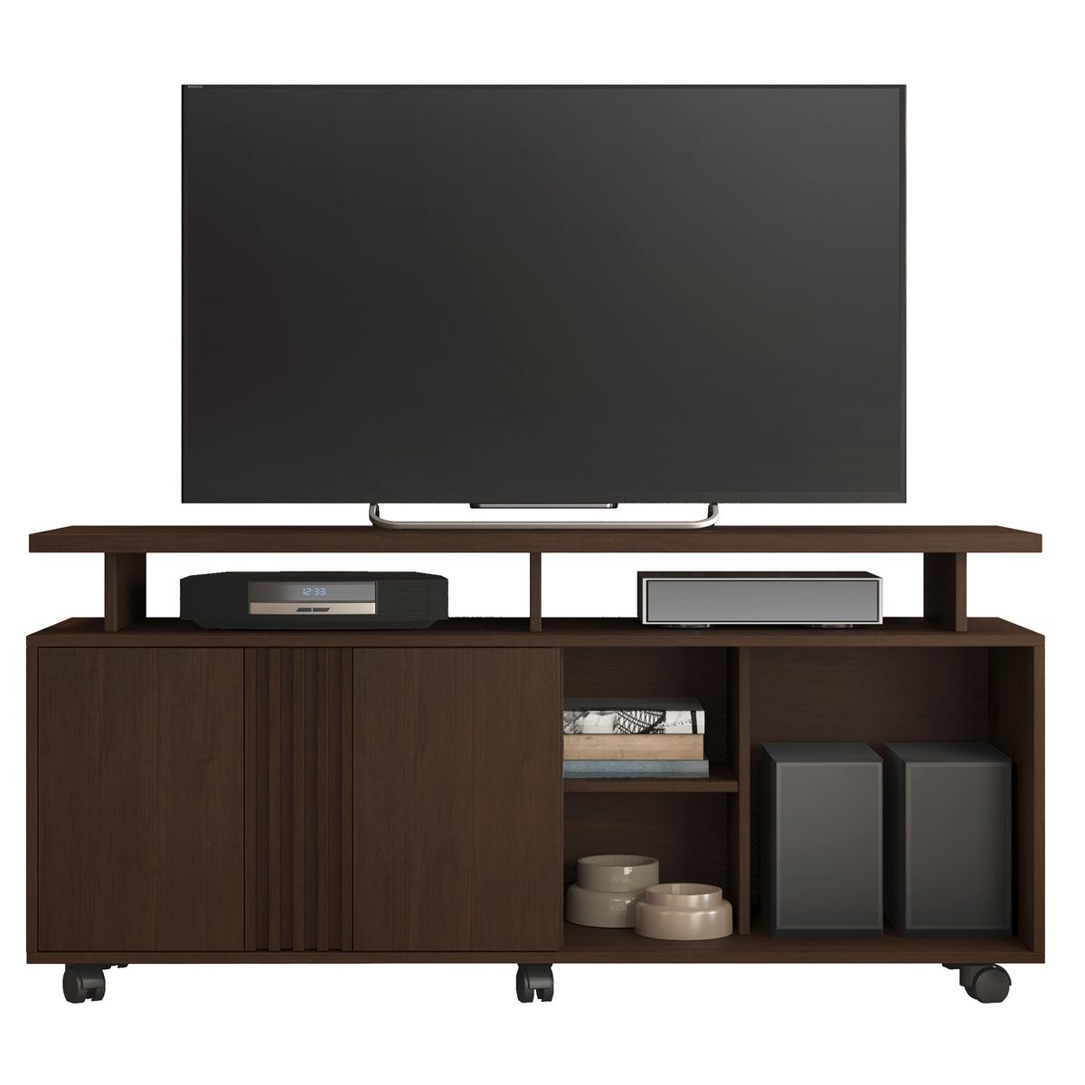 DI PORETTI - Rack TV 58 " Humor Chocolate 136x64x39 cm