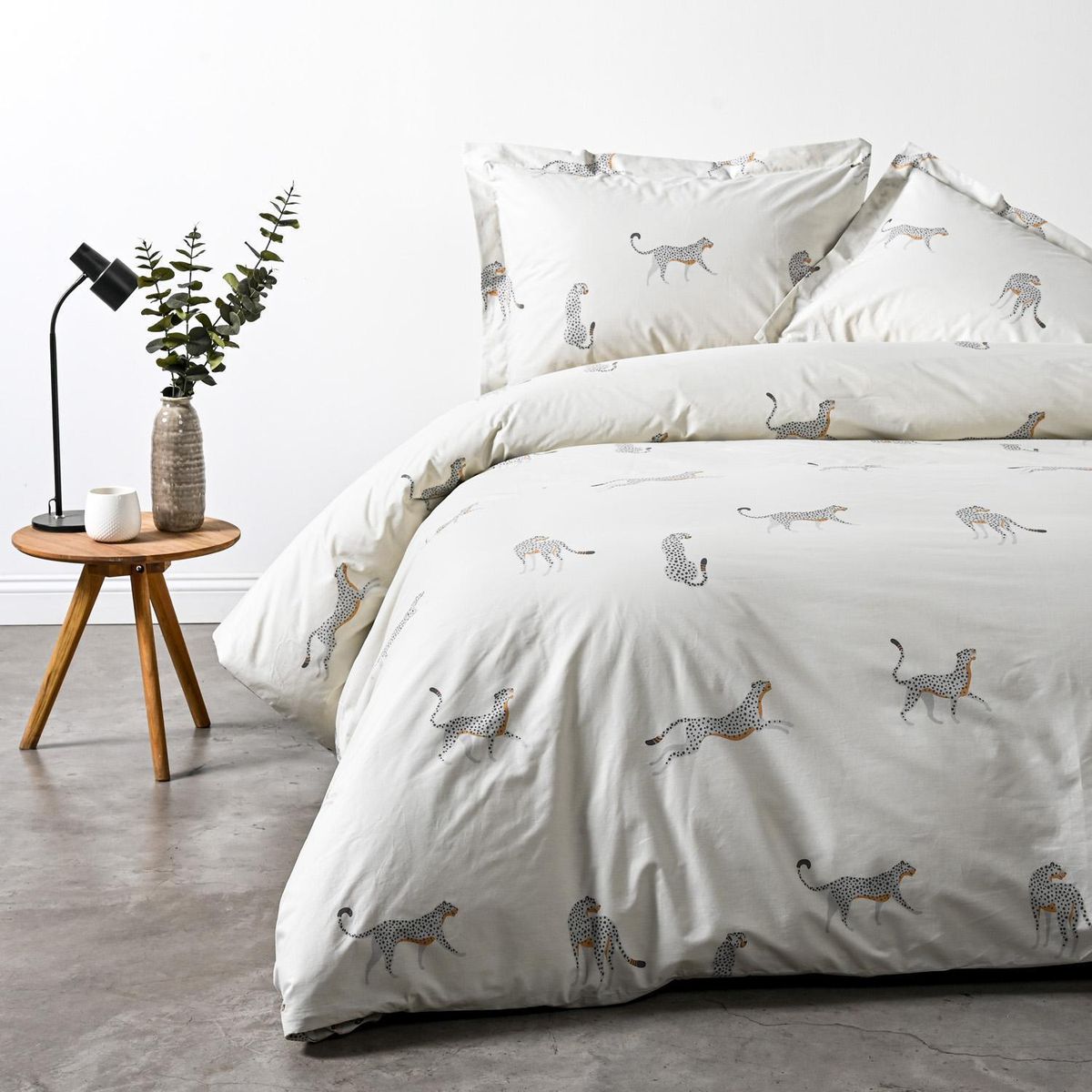 ELEMENT & CO - Funda de Plumón Super king Cheeta Blanco