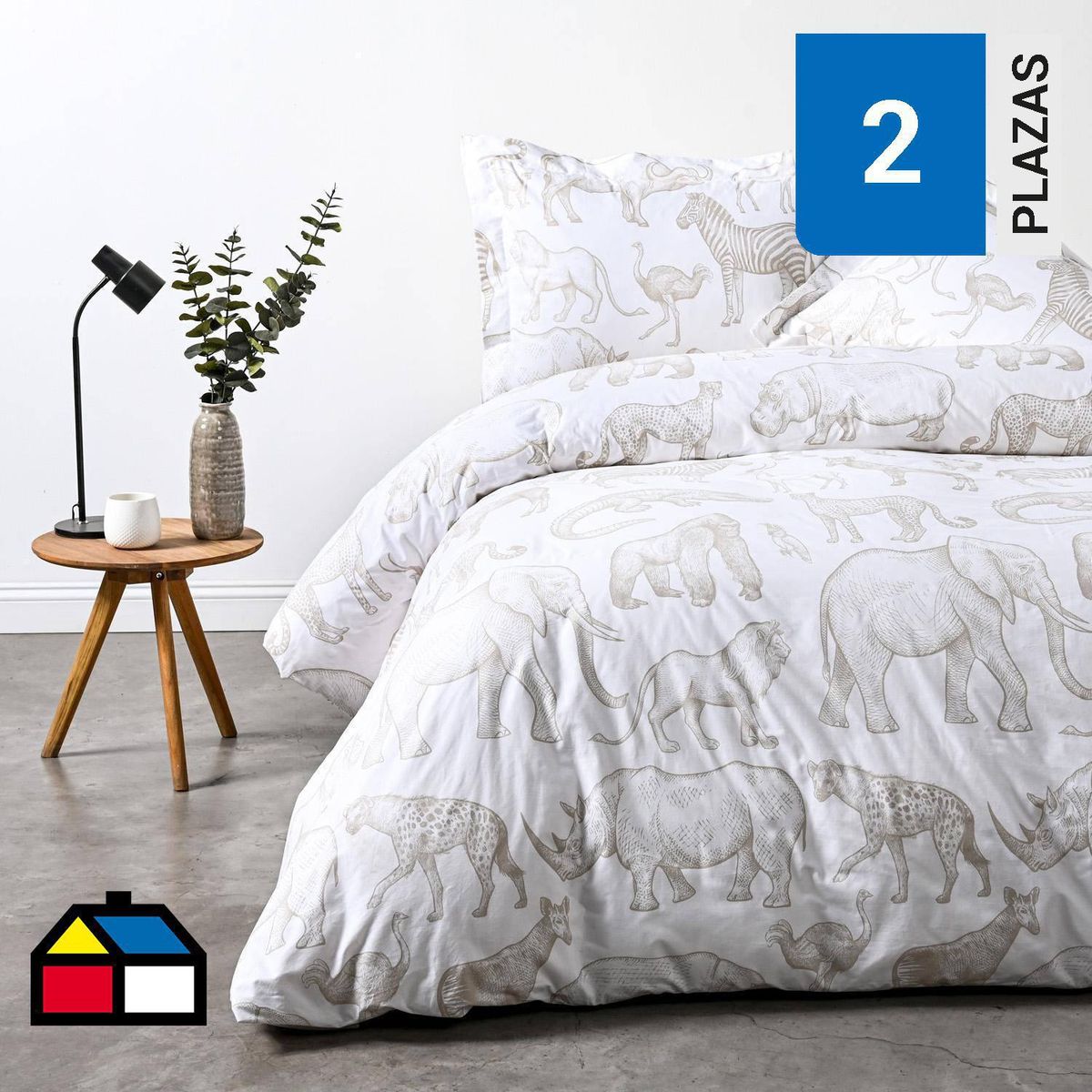 ELEMENT & CO - Funda de Plumón 2 plazas Sabannah Blanco