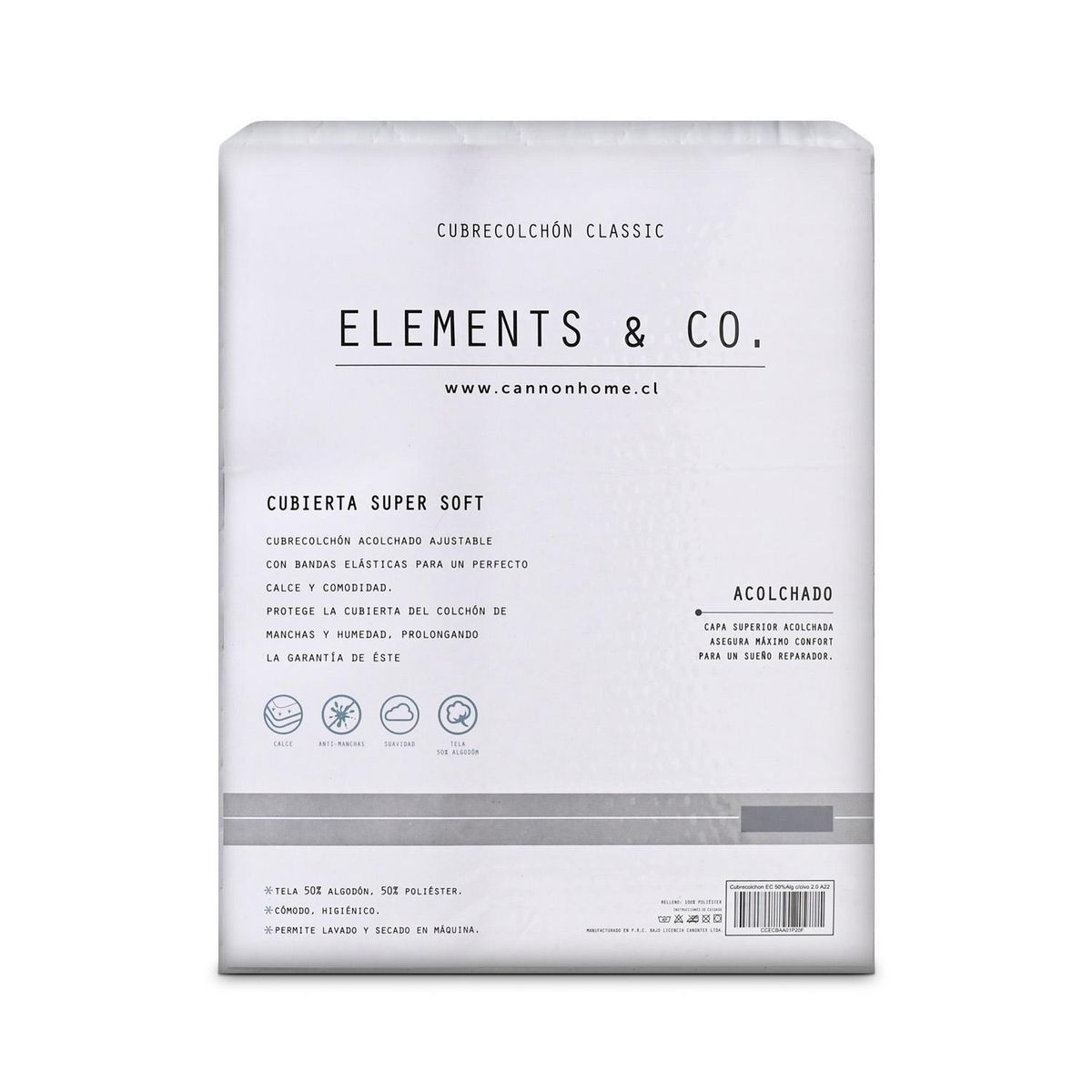 ELEMENT & CO - Cubrecolchón Classic King Blanco