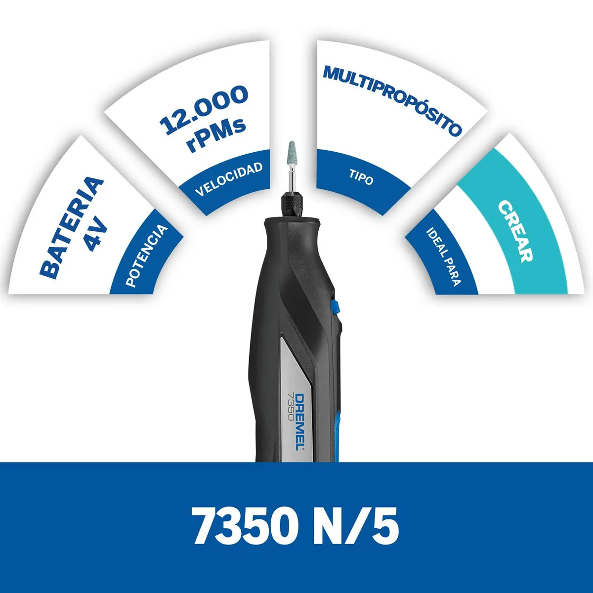 DREMEL - Herramienta Multiproposito inalámbrica 4V + 5 accesorios