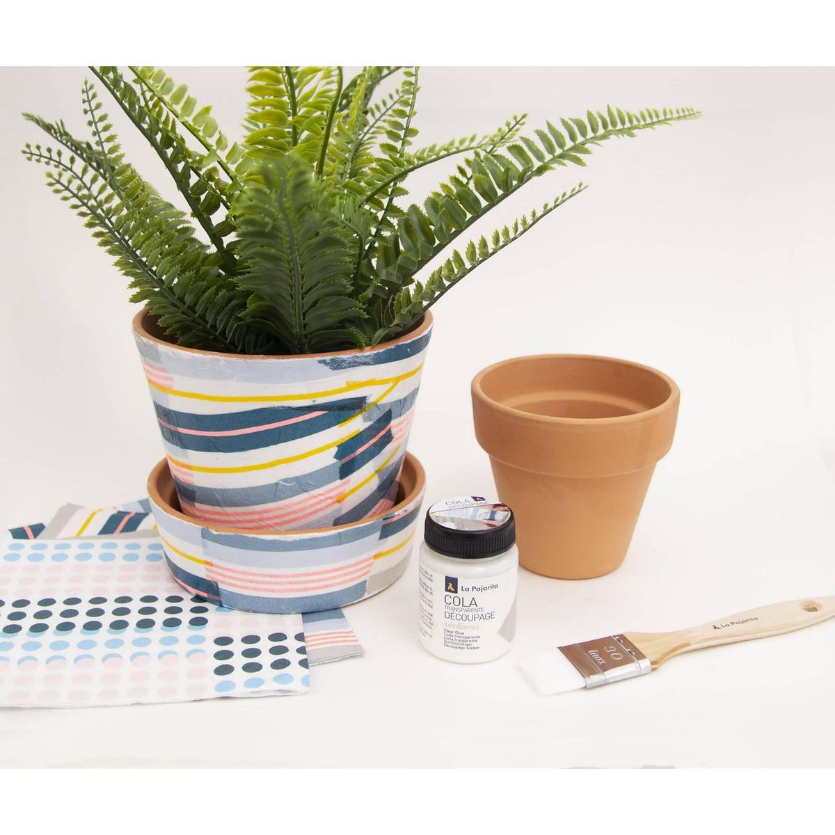 PINTURAS LA PAJARITA - Cola Transparente Decoupage Frasco (plástico/vidrio) 0.25 l Semibrillante Transparente