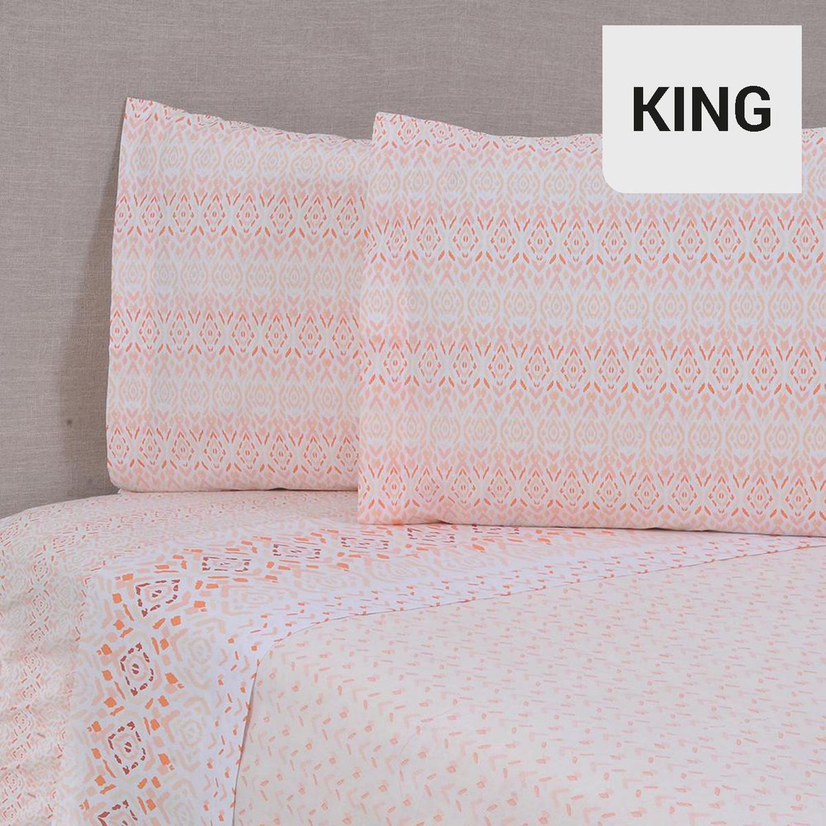 MASHINI - Sábana Estampada Canela King 144 Hilos Multicolor