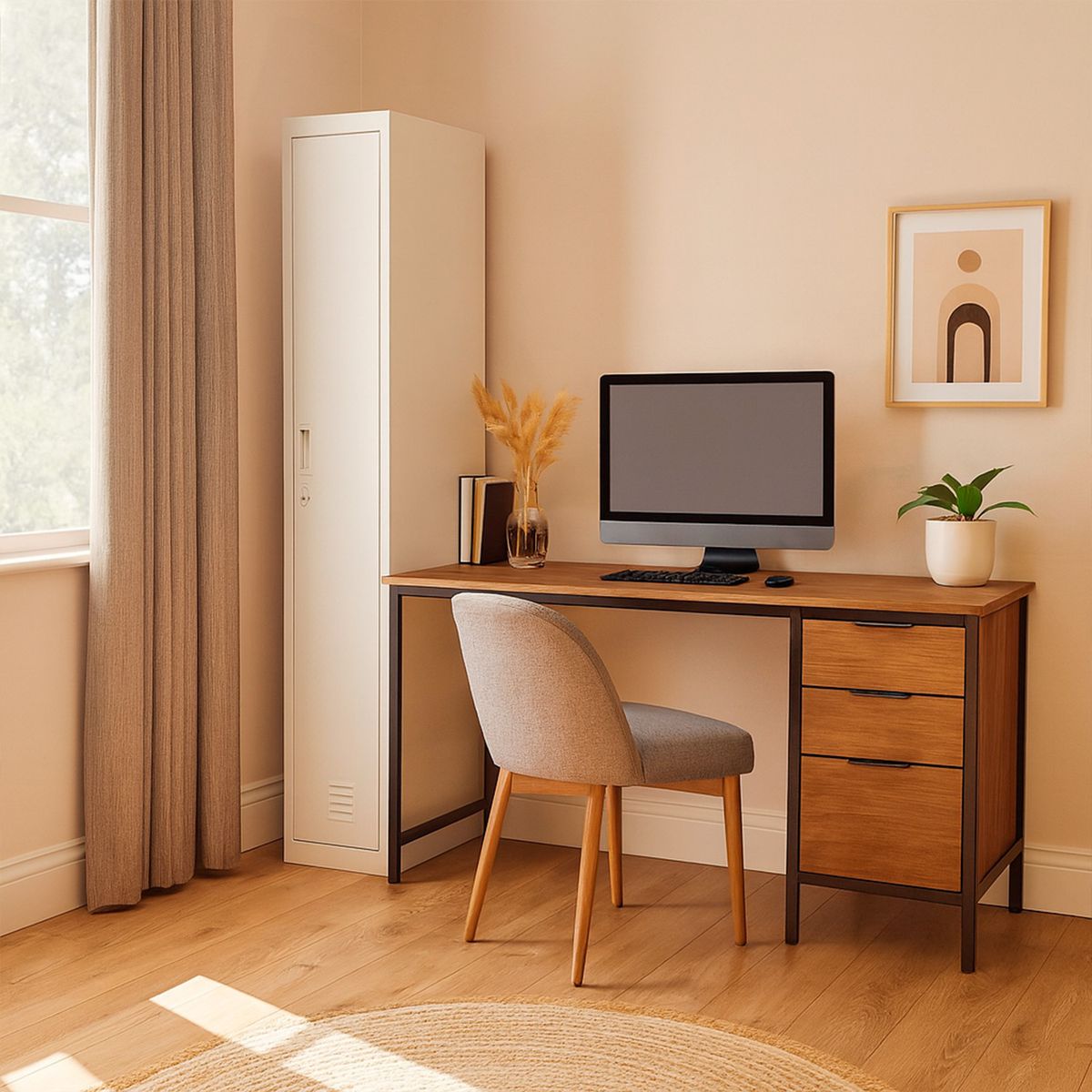 MALETEK - Locker Officelock 1 Cuerpo 1 Puerta(s) 28x166x52 cm Gris